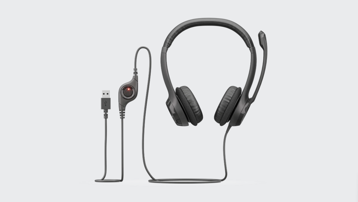 Logitech H390 black USB computer headset with noise-cancelling microphone Logitech H390 black USB computer headset with noise-cancelling microphone