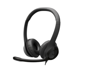 Logitech H390 black USB computer headset with noise-cancelling microphone