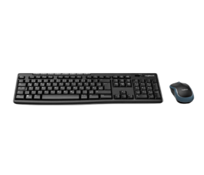 Logitech MK270 black wireless keyboard and mouse combo with full-size keyboard and number pad